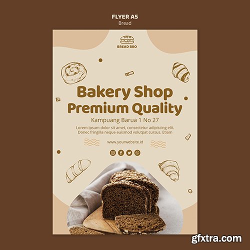 Flyer template for bakery shop