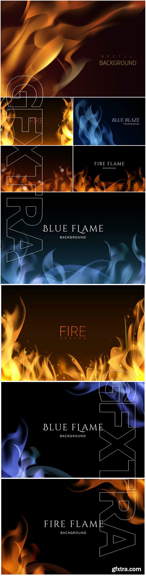 Burning flame vector background