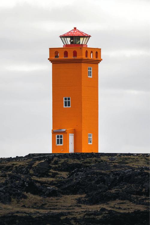 Orange Lighthouse at Snaefellsnes Peninsula, Iceland - 2041520
