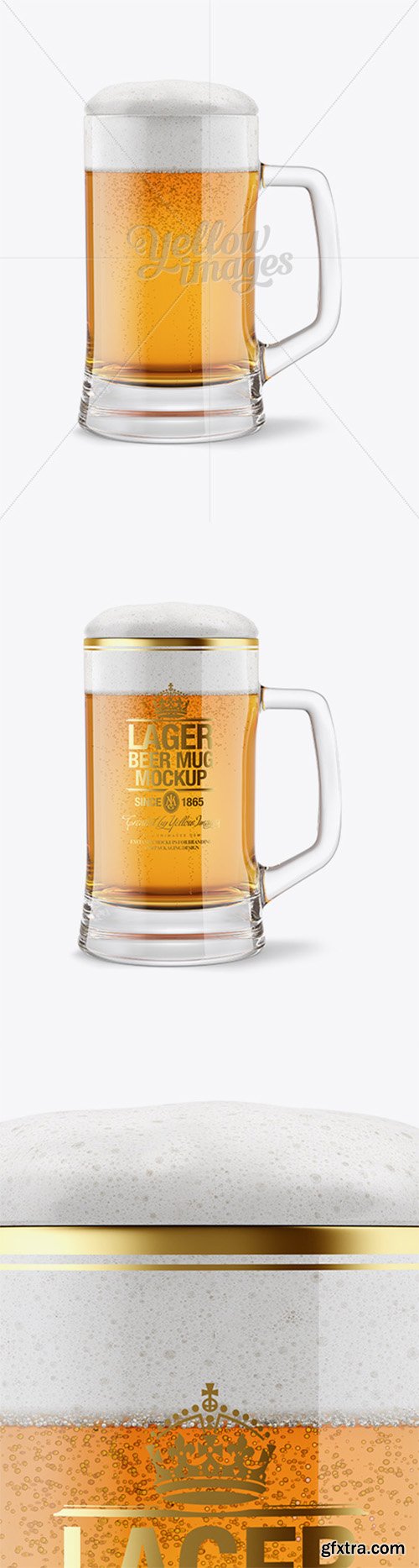 Tankard Glass Mug with Lager Beer Mockup 14664