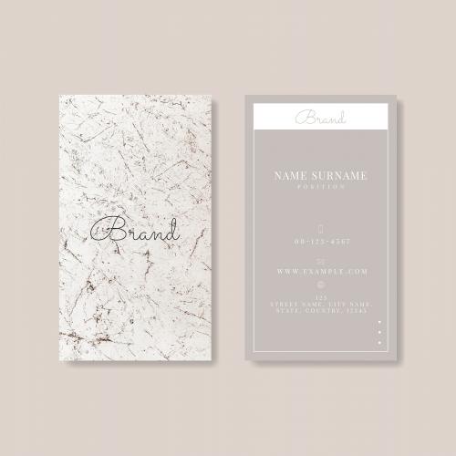 Gray marble business card vector - 1218383