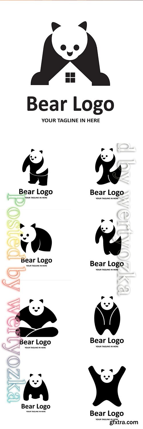 Panda vector logos illustration