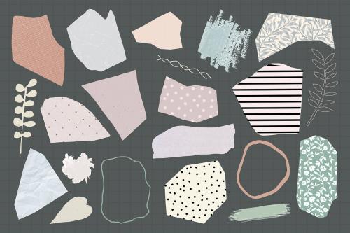 Ripped paper note vector set - 1208206