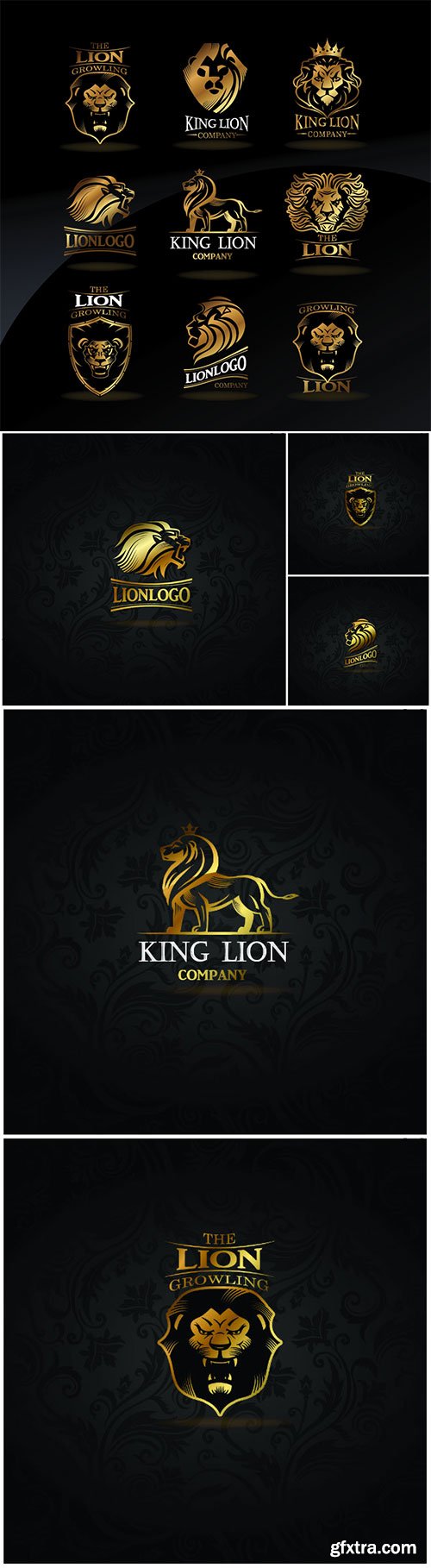 Emblems with golden Lions
