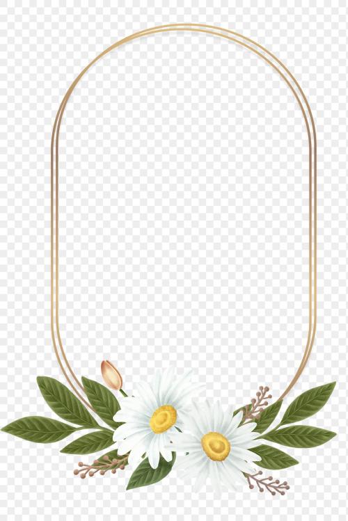 Floral frame template design transparent png - 2091312