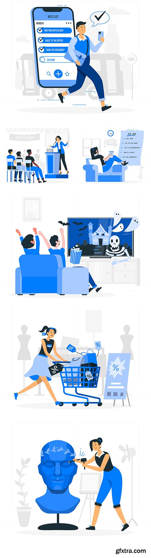 People and different lifestyles flat illustration concept
