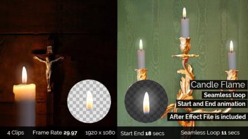 Videohive - Candle Flame – Seamless Loop, Start and End - 12154201