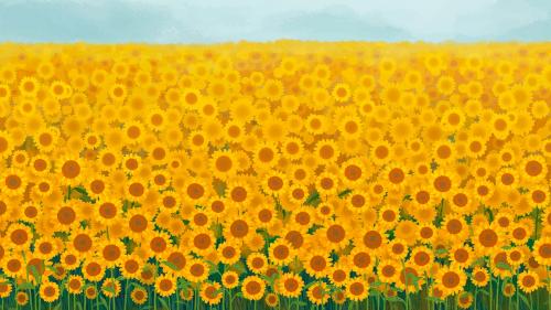 Sunflower garden background vector - 2043970