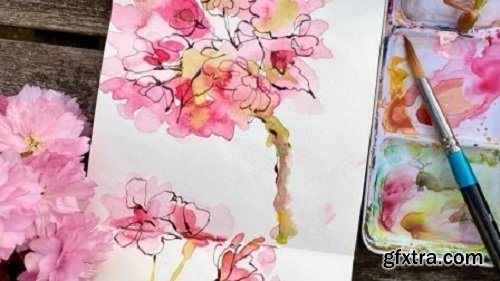 Skillshare Live: Painting Loose Watercolor & Ink Florals