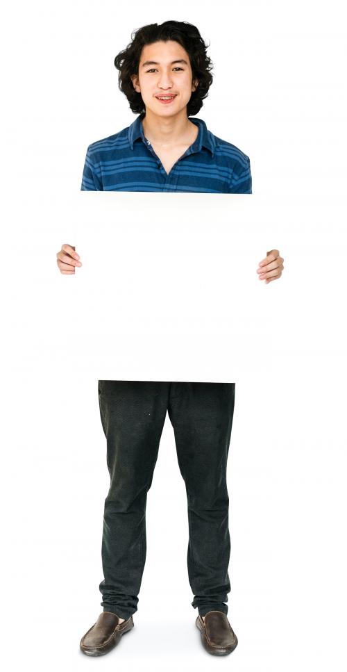 Person Standing and Holding empty Placard - 6225