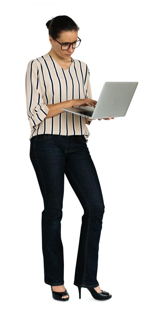 Caucasian Business Woman Laptop - 4685