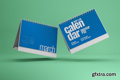 Horizontal Desk Calendar Mockup