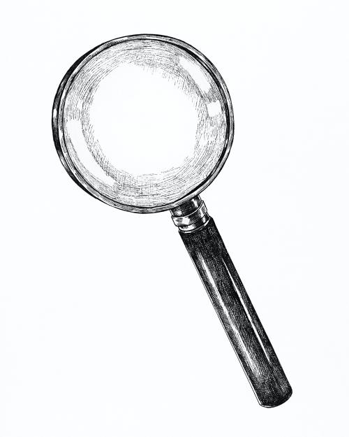 Hand drawn vintage magnifying glass - 1200205