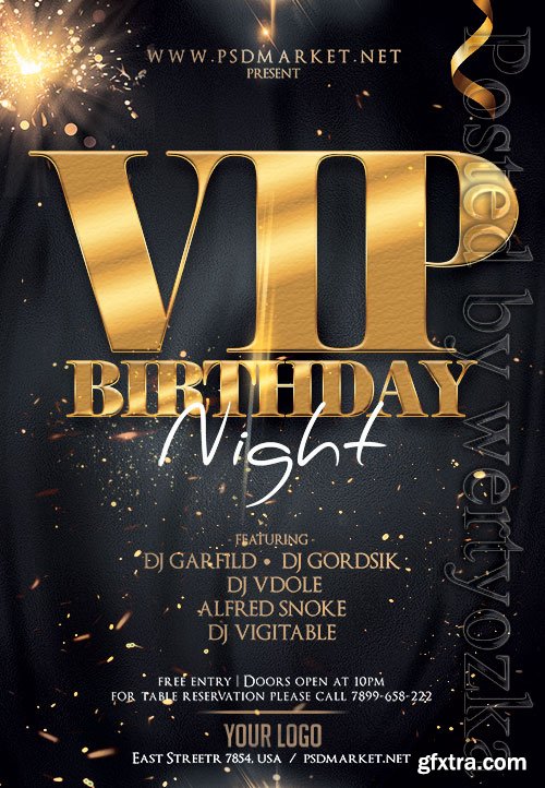 Vip birthday night - Premium flyer psd template