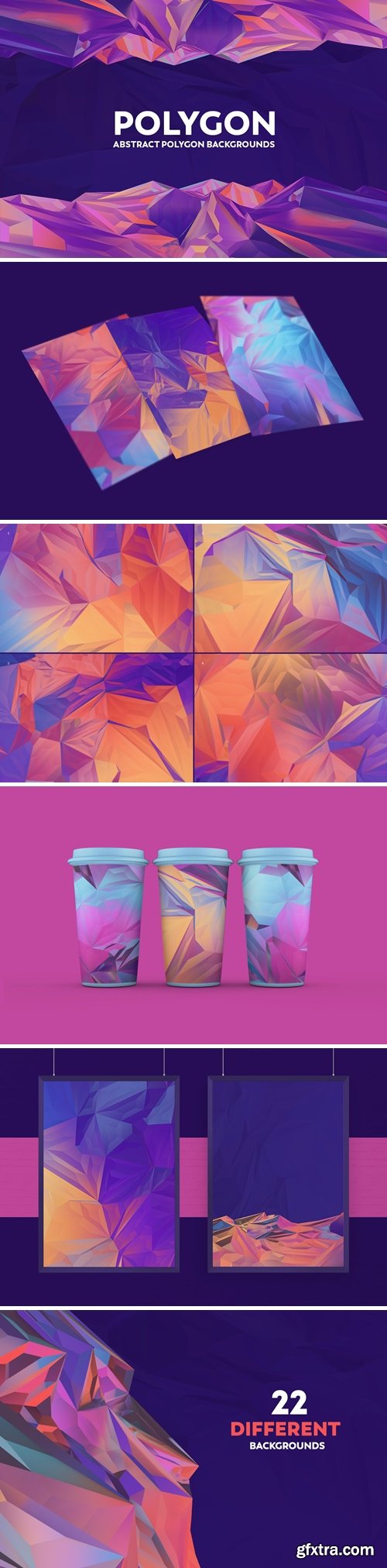 Abstract Polygon Backgrounds - Colorful Colors