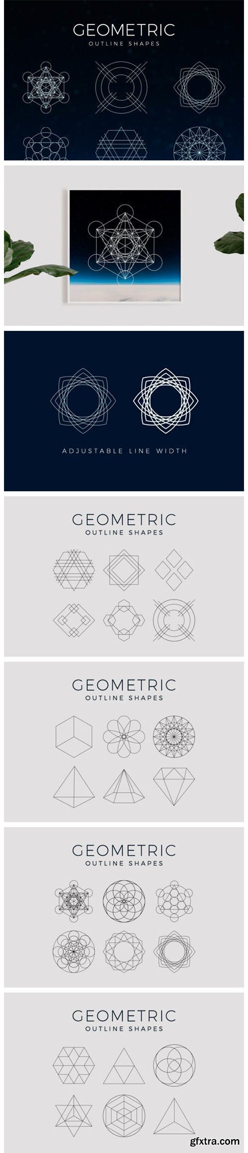 Geometric Outline Clipart Shapes 5050774