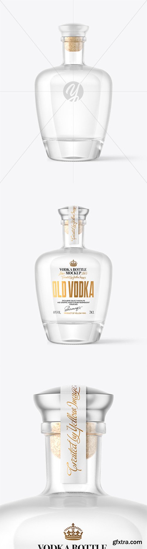 Clear Glass Vodka Bottle Mockup 63867