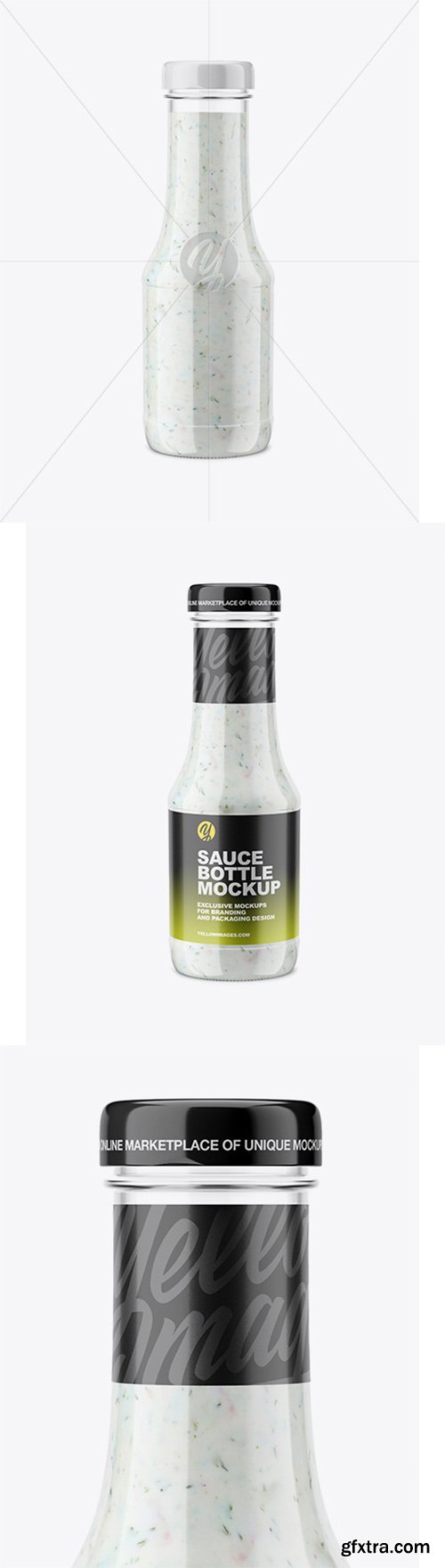 Clear Glass Sauce Bottle Mockup 66048