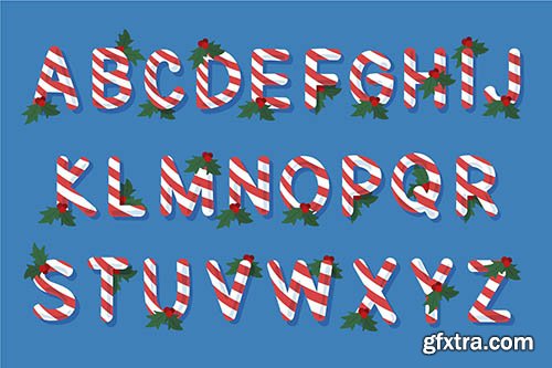 Candy cane alphabetical letters