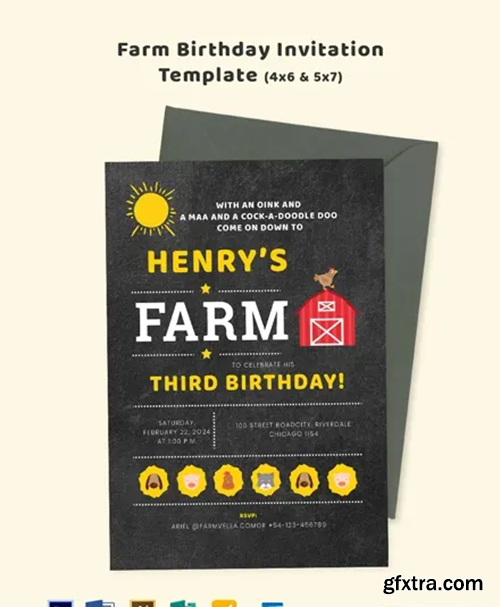 Farm Birthday Invitation Template