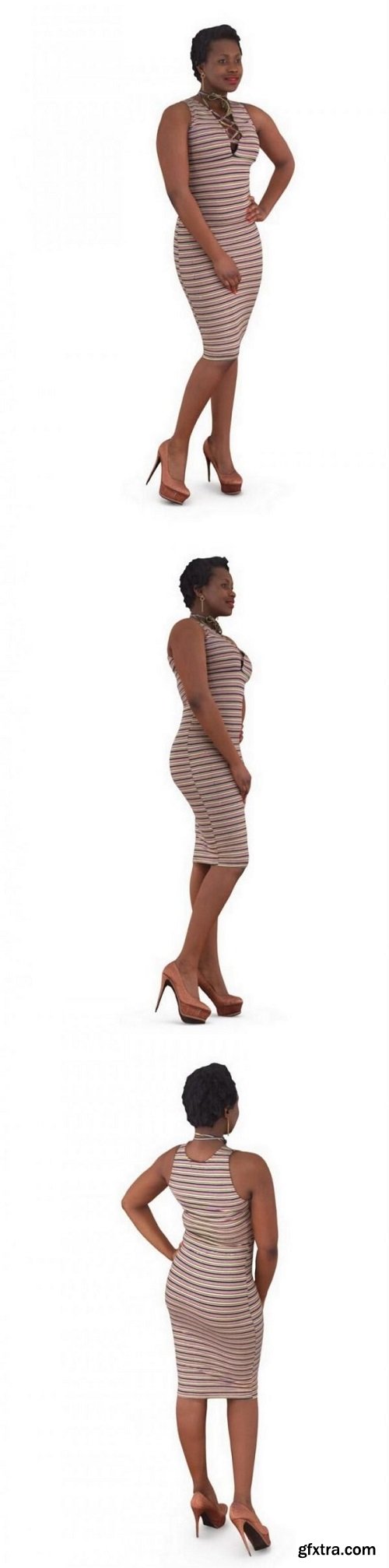 City woman posing (model scanned)