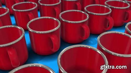 Videohive Shiny Stainless Steel Metal Cups Isolated On Blue Background Hd 30629875