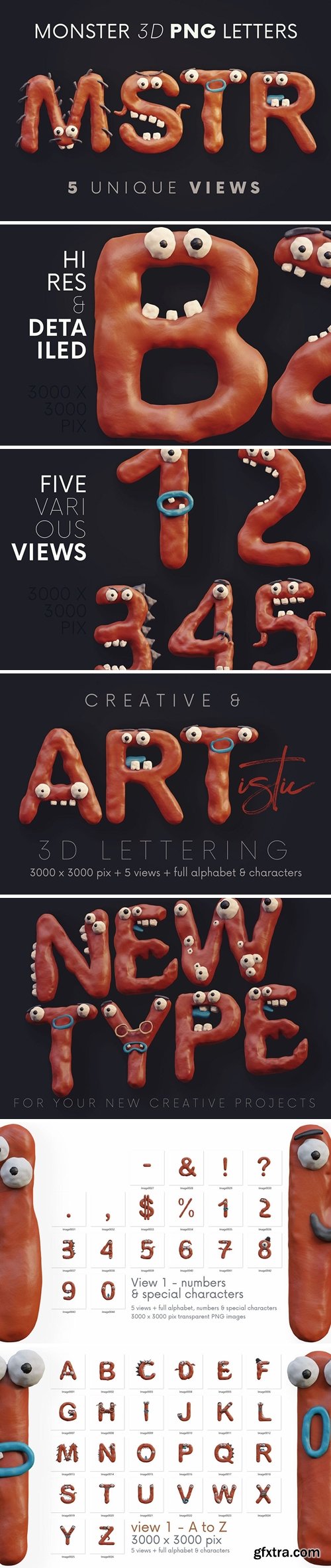 Plasticine Monsters - 3D Lettering