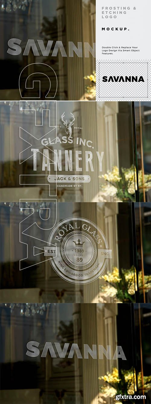 Shop Window Glass Logo Mockup