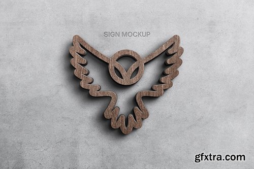 Wooden Sign Logo Mockup