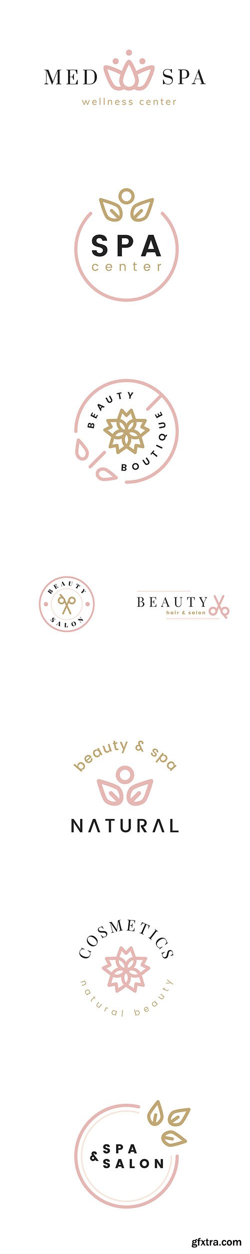 Set of beauty salon logo design vector
