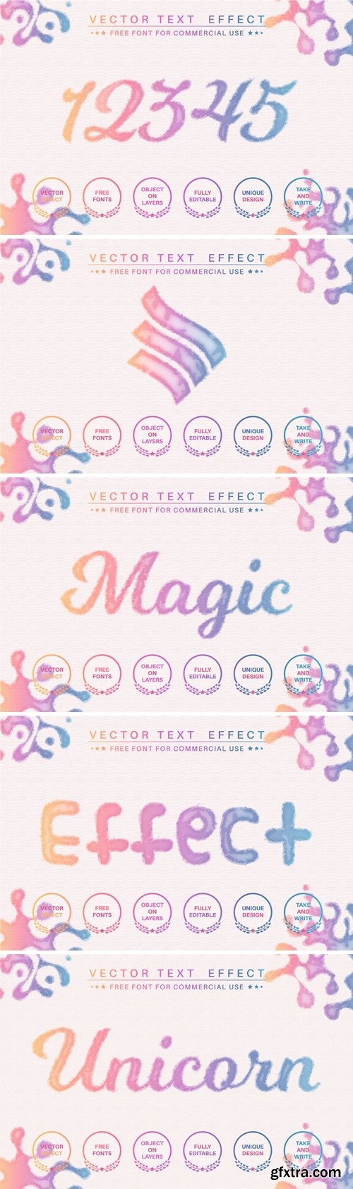 Watercolor unicorn - editable text effect
