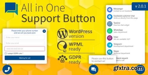 CodeCanyon - All in One Support Button v2.0.4 + Callback Request. WhatsApp, Messenger, Telegram, LiveChat and more... - 22266189 - NULLED
