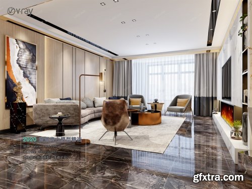 Modern style Livingroom Vray 42