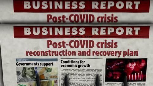 Videohive - Post-COVID crisis reconstruction and recovery plan newspaper printing press - 32315931