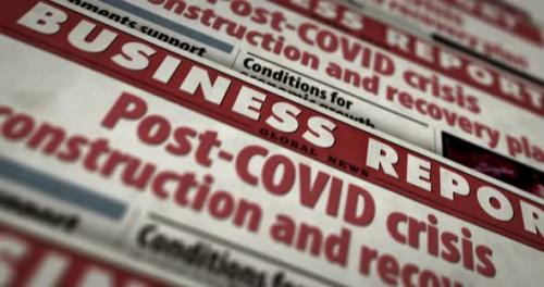 Videohive - Post-COVID crisis reconstruction and recovery plan newspaper printing press - 32337868