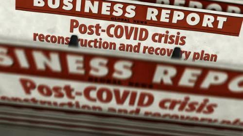 Videohive - Post-COVID crisis reconstruction and recovery plan newspaper printing press - 32337869