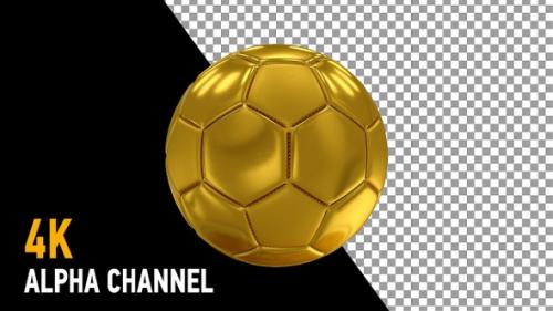 Videohive - 3D golden soccer ball rotating - 32438847