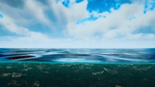 Videohive - Underwater View with Horizon and Water Surface Split By Waterline - 32550092