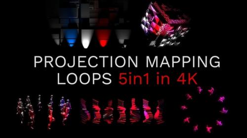 Videohive - Projection Mapping Loops 4K 5in1 - 32840925