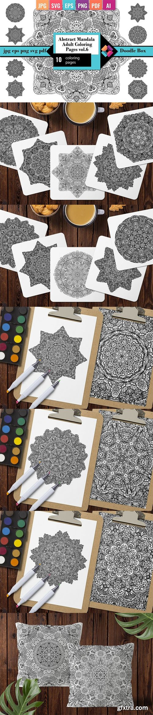 Antistress Mandala Adult Coloring Pages - 10 Coloring Pages