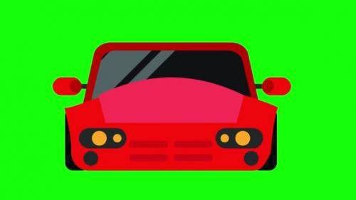 Videohive - Running red color car animation with green screen background. - 32945789