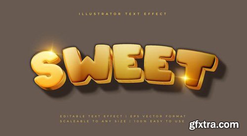 Cute sweet tasty text style font effect