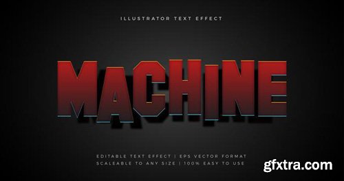 Red machine shadow text font effect