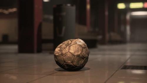 Videohive - Old Soccer Ball in Empty Subway - 33166563