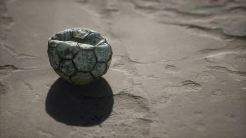 Videohive - Old Soccer Ball the Cement Floor - 33134341