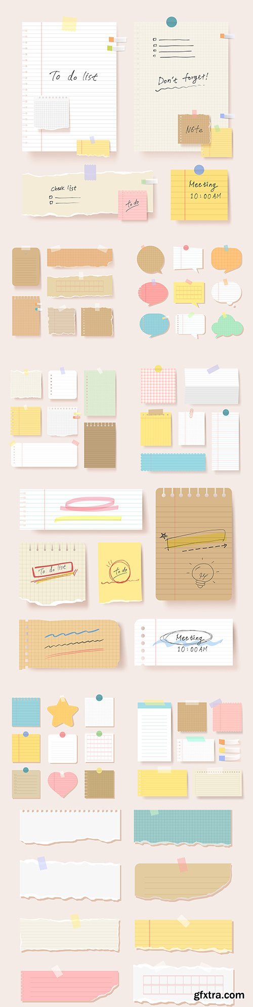 Clipping papers blank pages notebook illustration