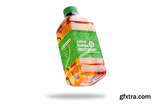 Plastic Juice Bottle Mockup B6SWVCA