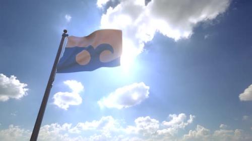 Videohive - Ocean City Flag (Maryland) on a Flagpole V4 - 33558600