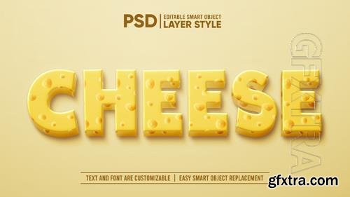 3d dairy milk cheese layer editable layer style smart object text effect Premium Psd
