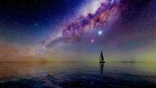Videohive - Night Ocean Milkyway Landscape - 33692747